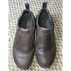 Merrell Jungle Moc Leather Slip On Shoes Mens 7 Espresso Comfort Casual J84987